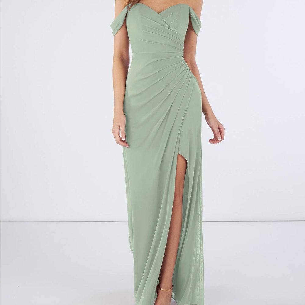Azazie Tessa in the color Dusty Sage